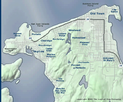 Anacotes, WA map showing Skyline